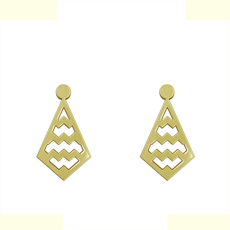 گوشواره طلا 18 عیار زنانه مدوپد مدل لوزی کد GA1-11298