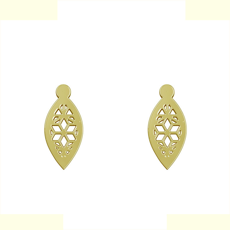 گوشواره طلا 18 عیار زنانه مدوپد مدل گل کد GA1-11327