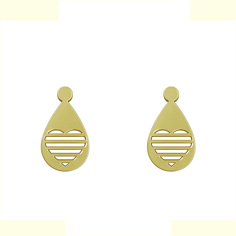 گوشواره طلا 18 عیار زنانه مدوپد مدل قلب کد GA1-11210