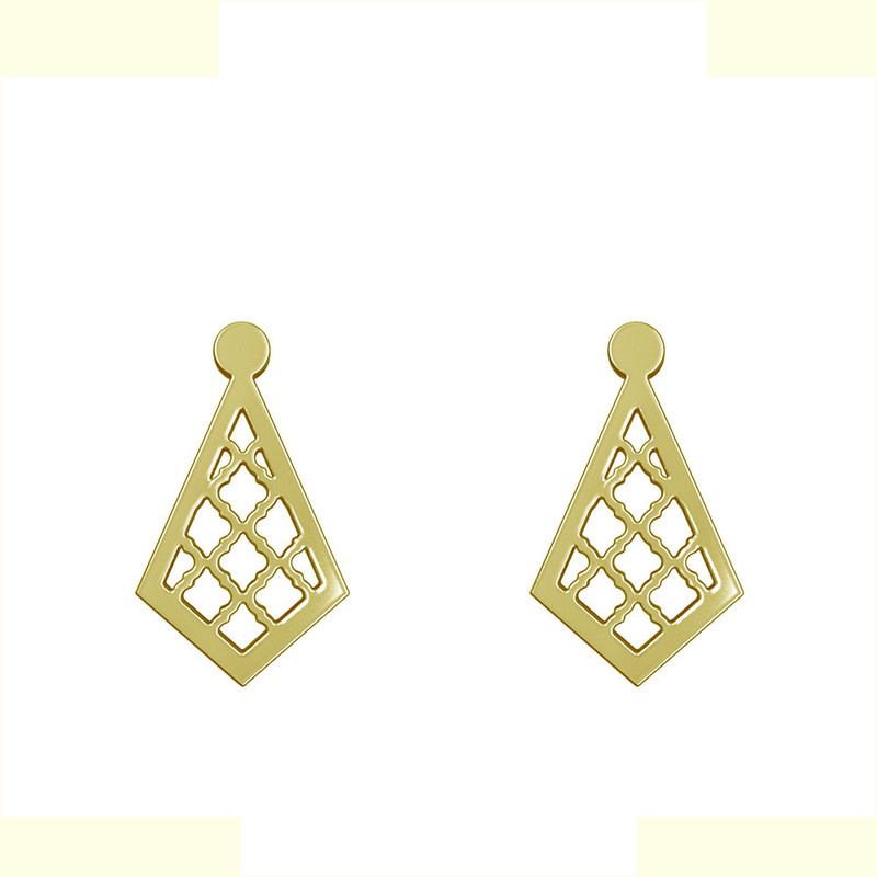 گوشواره طلا 18 عیار زنانه مدوپد مدل لوزی کد GA1-11337