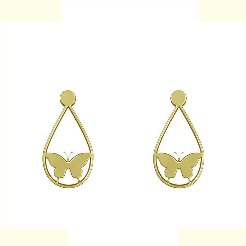 گوشواره طلا 18 عیار زنانه مدوپد مدل پروانه کد GA1-11338