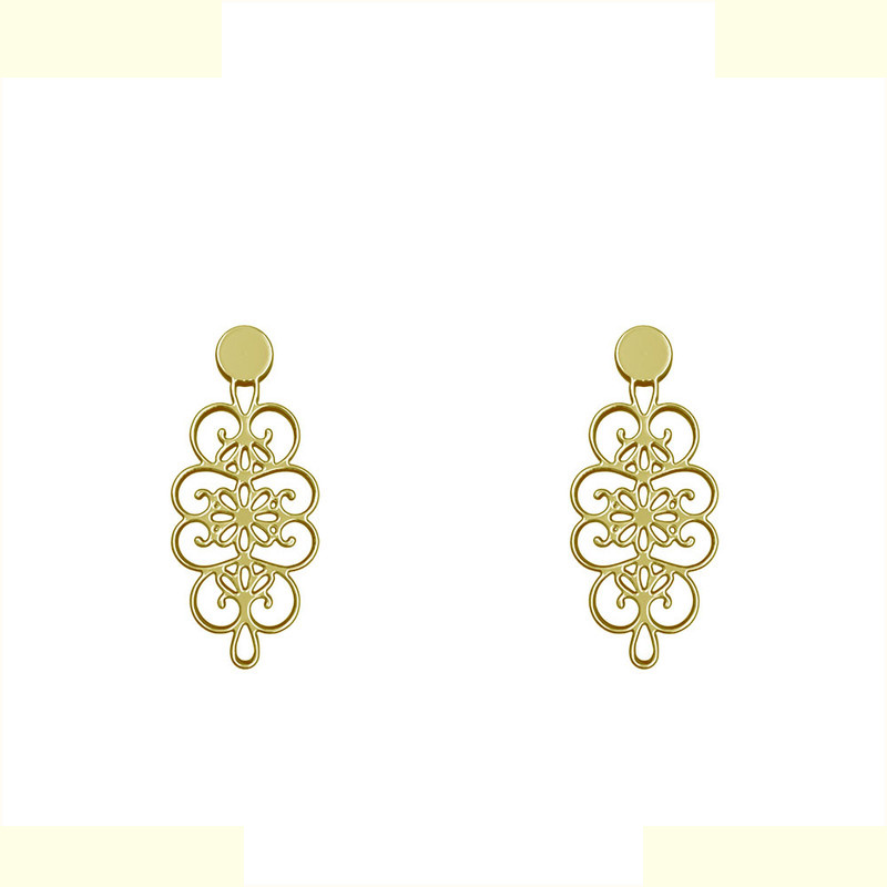 گوشواره طلا 18 عیار زنانه مدوپد مدل اسلیمی کد GA1-11347