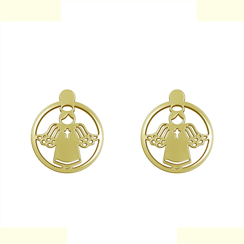 گوشواره طلا 18 عیار زنانه مدوپد مدل فرشته کد GA1-11353