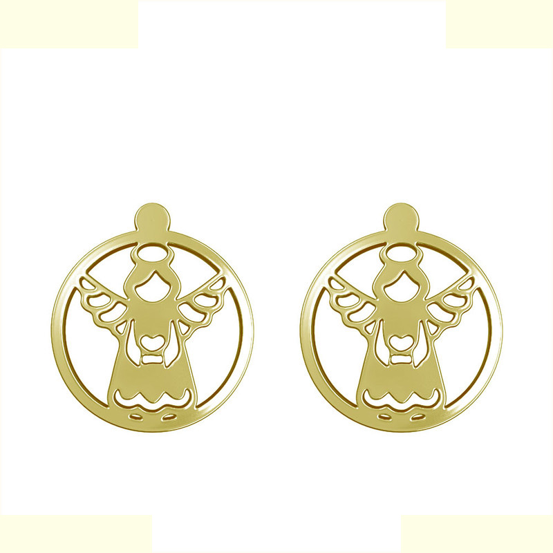 گوشواره طلا 18 عیار زنانه مدوپد مدل فرشته کد GA1-11355