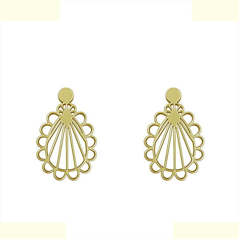 گوشواره طلا 18 عیار زنانه مدوپد مدل هندسی کد GA1-11358