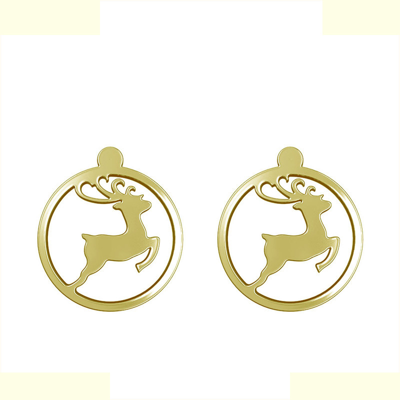 گوشواره طلا 18 عیار زنانه مدوپد مدل گوزن کریسمس کد GA1-11373