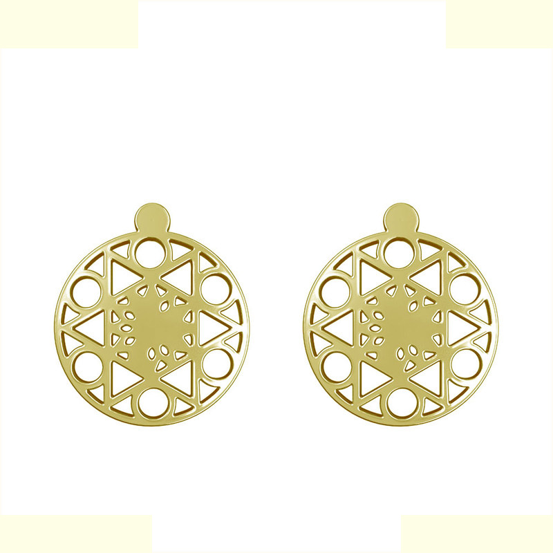 گوشواره طلا 18 عیار زنانه مدوپد مدل دایره اسلیمی کد GA1-11374