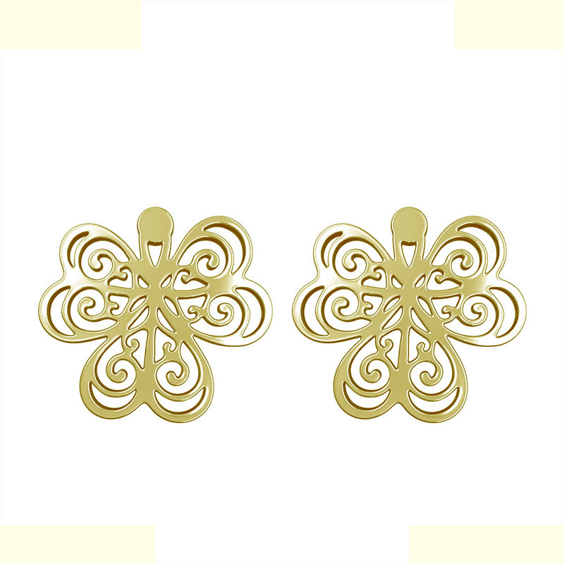 گوشواره طلا 18 عیار زنانه مدوپد مدل گل کد GA1-11389