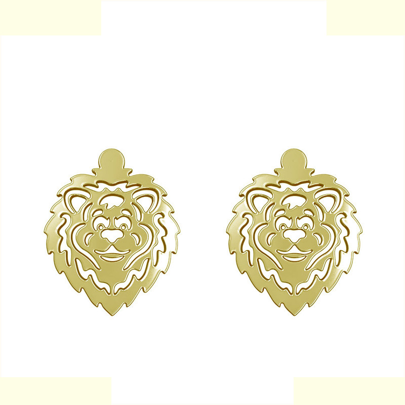 گوشواره طلا 18 عیار زنانه مدوپد مدل شیر کد GA1-11400