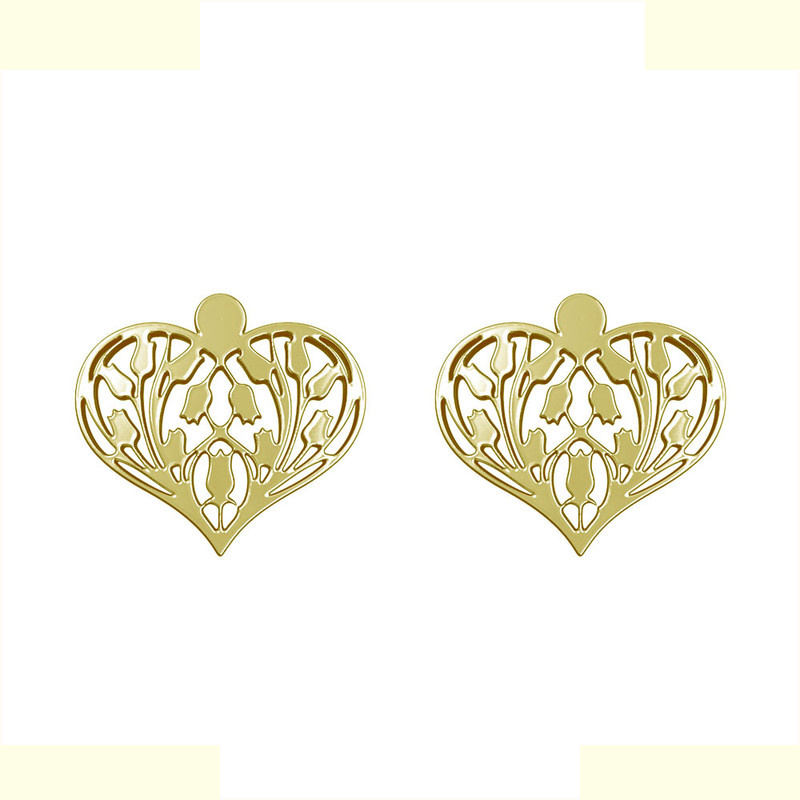 گوشواره طلا 18 عیار زنانه مدوپد مدل قلب کد GA1-11408