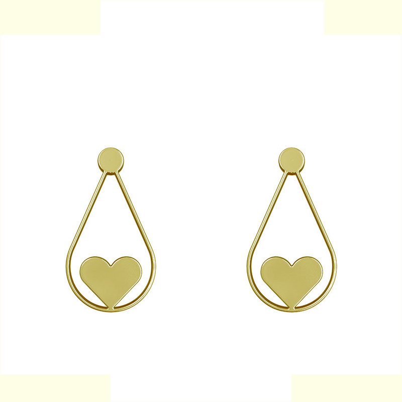 گوشواره طلا 18 عیار زنانه مدوپد مدل قلب کد GA1-11412