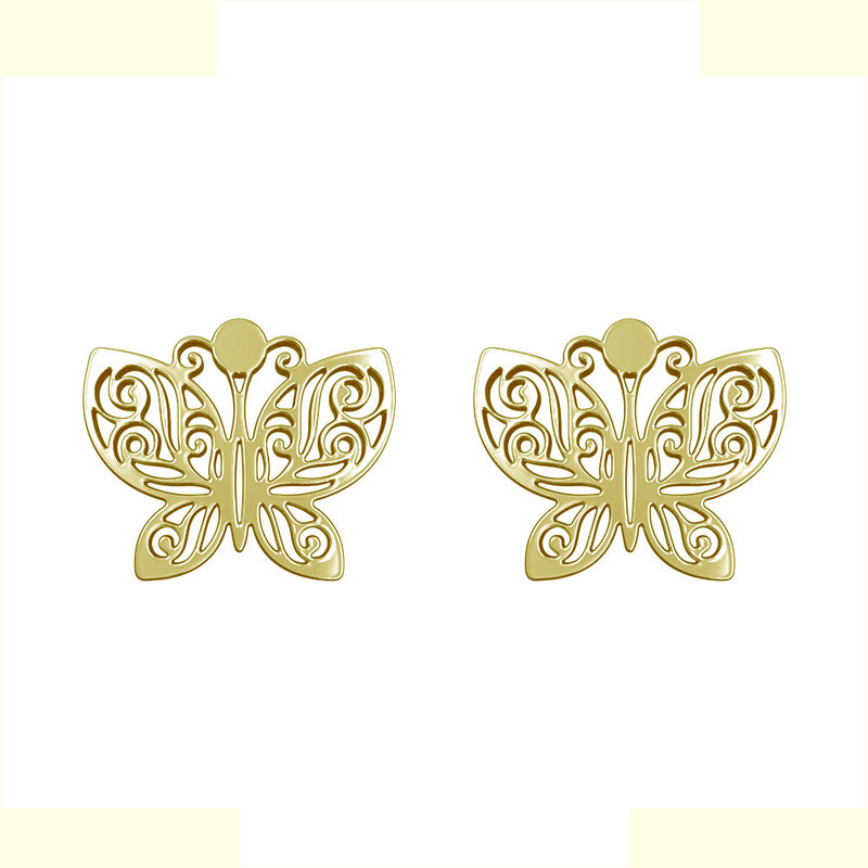 گوشواره طلا 18 عیار زنانه مدوپد مدل پروانه کد GA1-11420