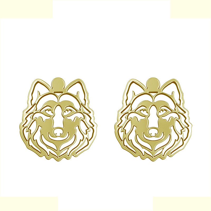 گوشواره طلا 18 عیار زنانه مدوپد مدل گرگ کد GA1-11422
