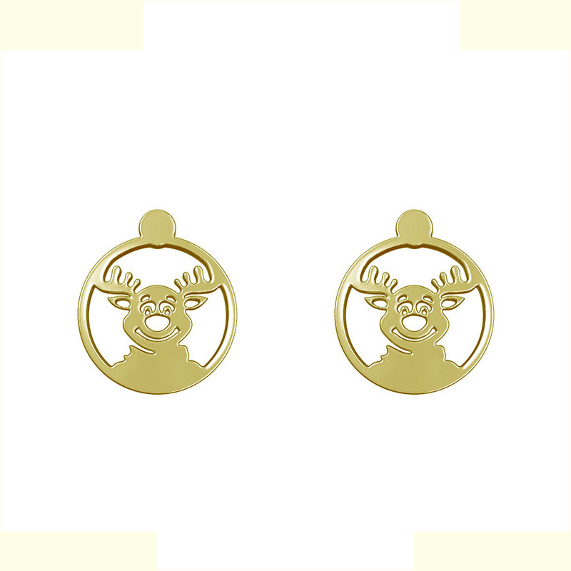 گوشواره طلا 18 عیار زنانه مدوپد مدل گوزن کد GA1-11430