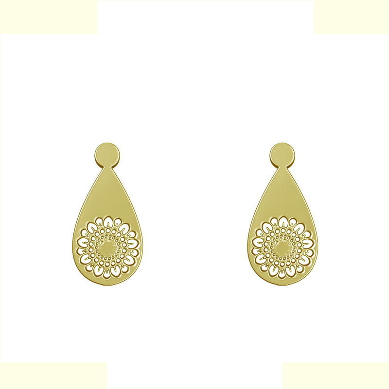 گوشواره طلا 18 عیار زنانه مدوپد مدل گل کد GA1-11436