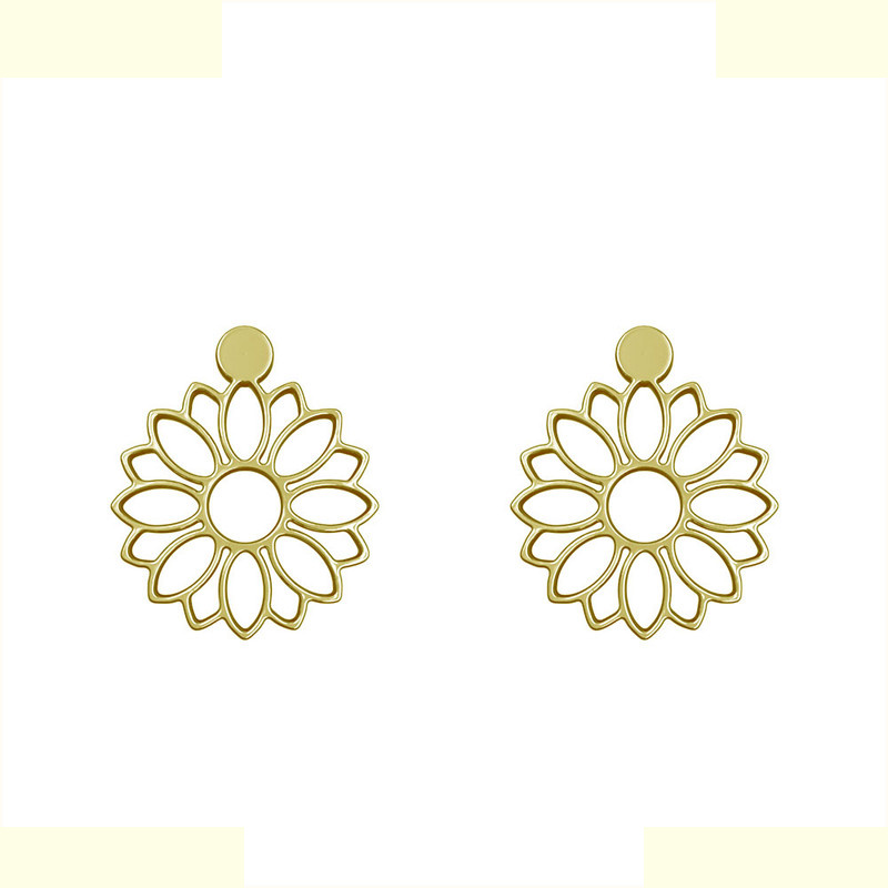 گوشواره طلا 18 عیار زنانه مدوپد مدل گل کد GA1-11441