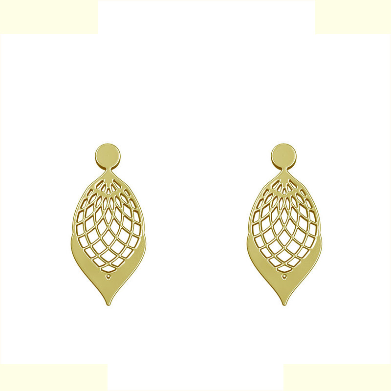 گوشواره طلا 18 عیار زنانه مدوپد مدل اسلیمی کد GA1-11450