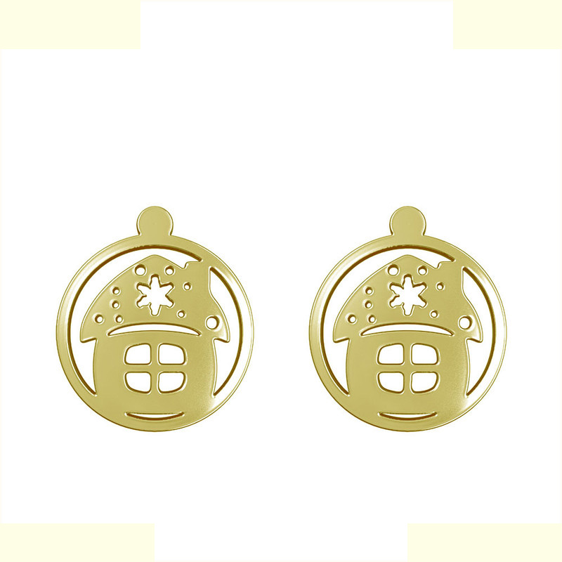 گوشواره طلا 18 عیار زنانه مدوپد مدل خانه کد GA1-11453