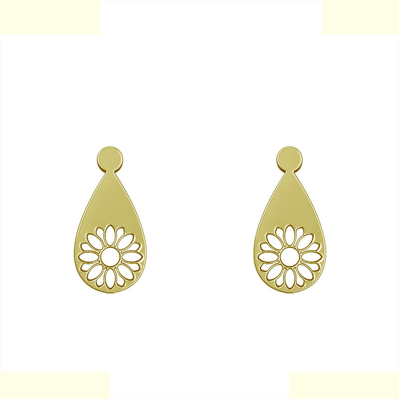 گوشواره طلا 18 عیار زنانه مدوپد مدل گل کد GA1-11456