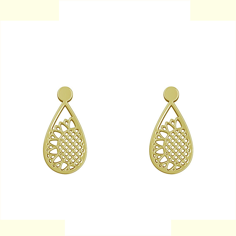 گوشواره طلا 18 عیار زنانه مدوپد مدل گل کد GA1-11458