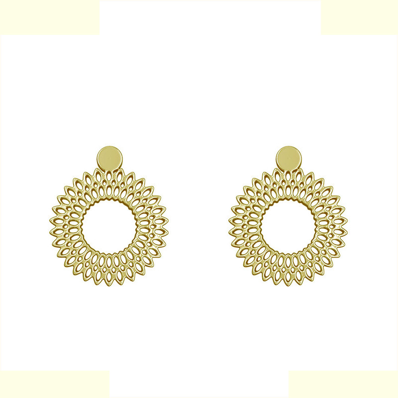 گوشواره طلا 18 عیار زنانه مدوپد مدل گل کد GA1-11471