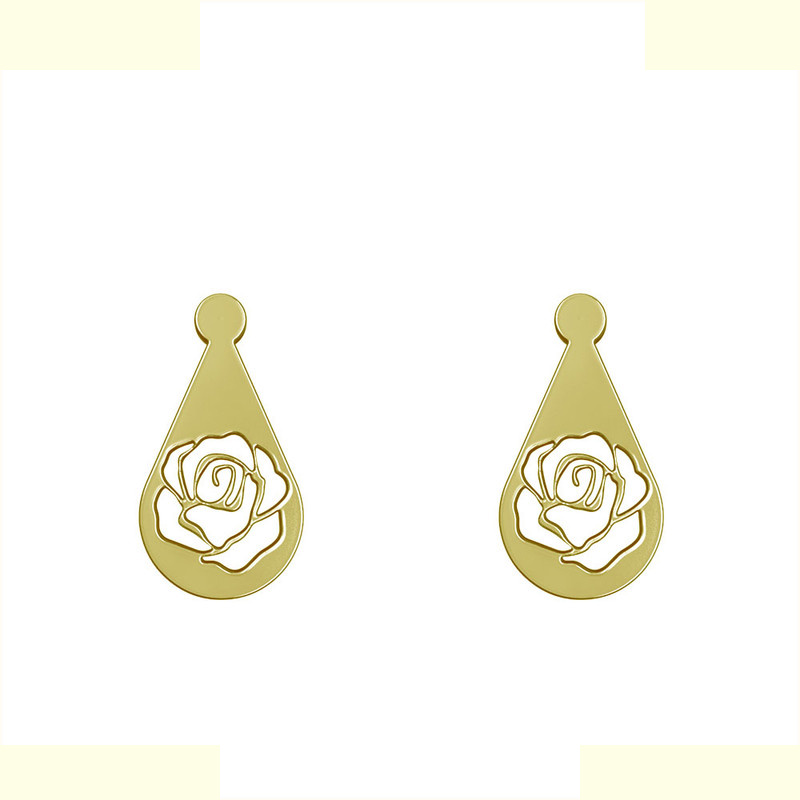 گوشواره طلا 18 عیار زنانه مدوپد مدل گل کد GA1-11481