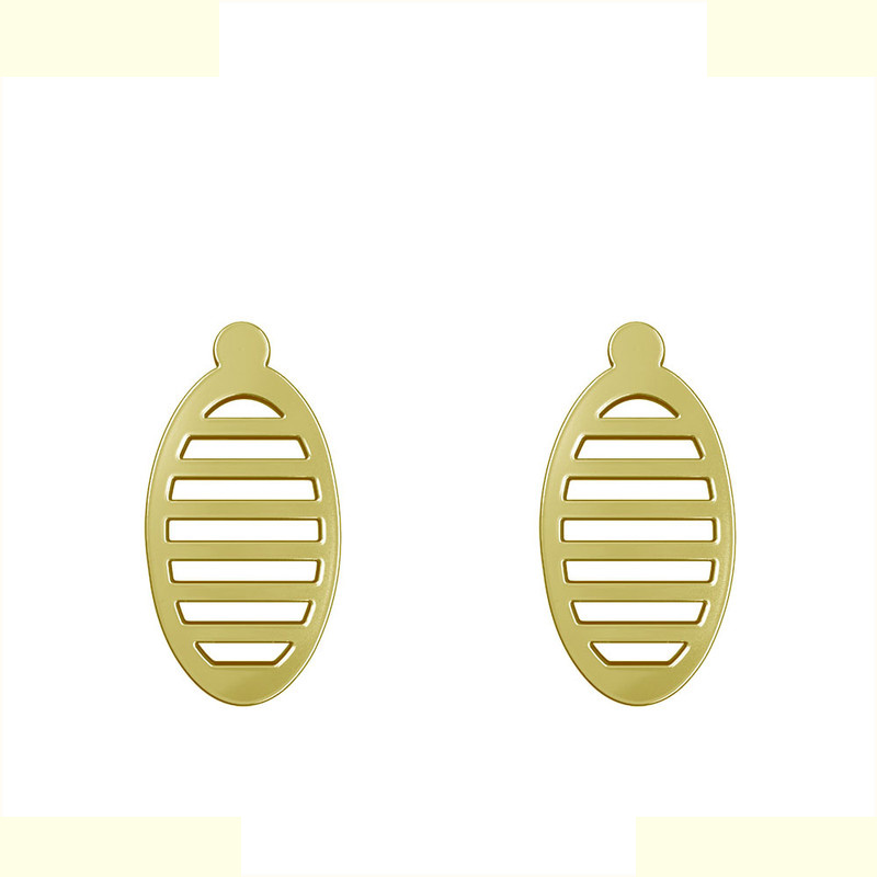 گوشواره طلا 18 عیار زنانه مدوپد مدل بیضی کد GA1-11488