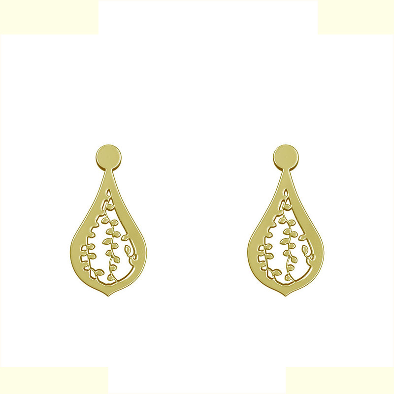 گوشواره طلا 18 عیار زنانه مدوپد مدل اشک کد GA1-11489