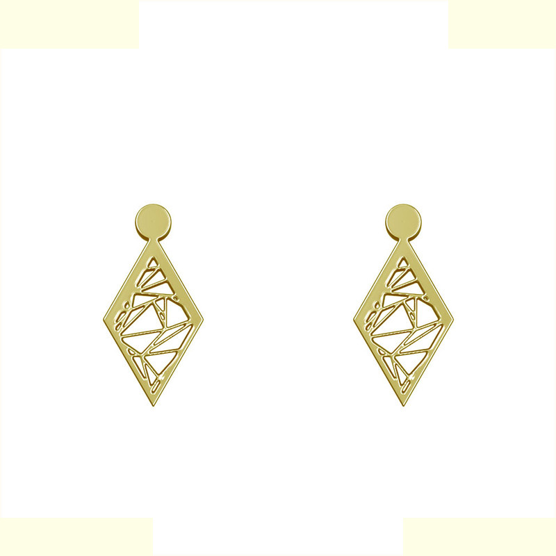 گوشواره طلا 18 عیار زنانه مدوپد مدل لوزی کد GA1-11510