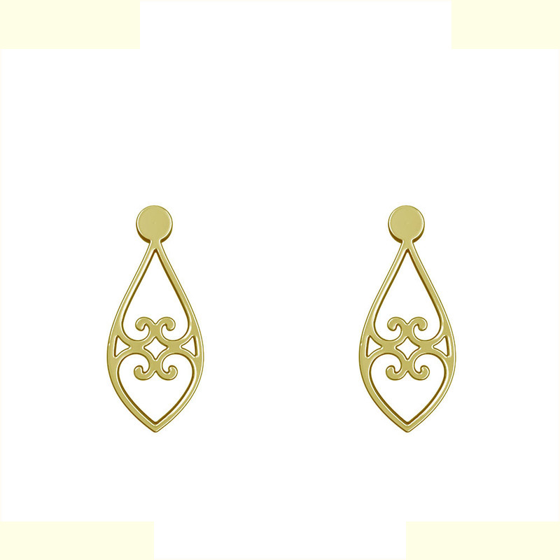 گوشواره طلا 18 عیار زنانه مدوپد مدل هندسی کد GA1-11530