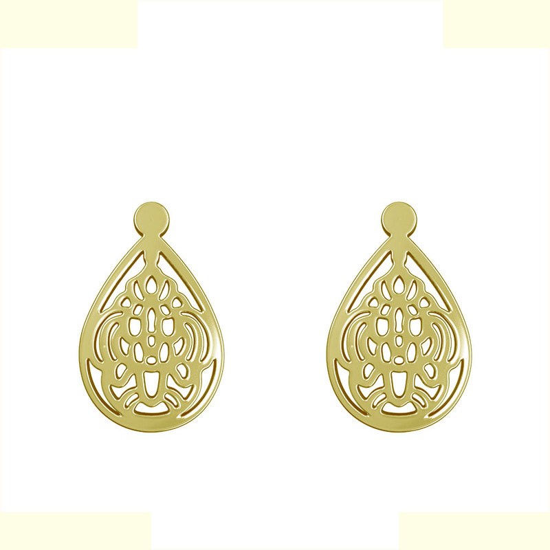 گوشواره طلا 18 عیار زنانه مدوپد مدل هندسی کد GA1-11534