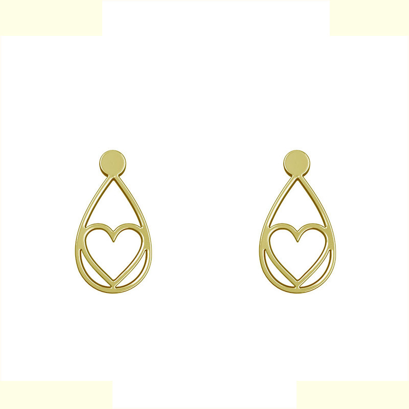 گوشواره طلا 18 عیار زنانه مدوپد مدل قلب کد GA1-11537