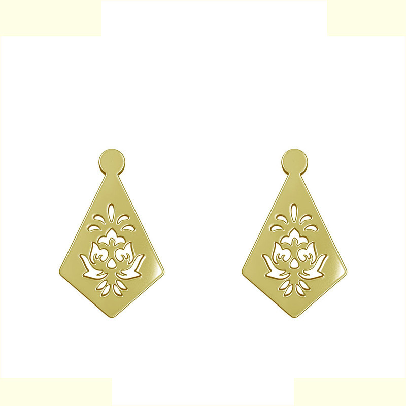 گوشواره طلا 18 عیار زنانه مدوپد مدل لوزی کد GA1-11541