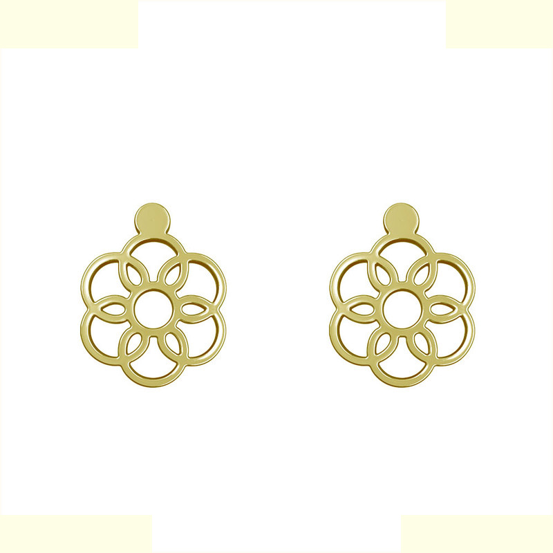 گوشواره طلا 18 عیار زنانه مدوپد مدل گل کد GA1-11543