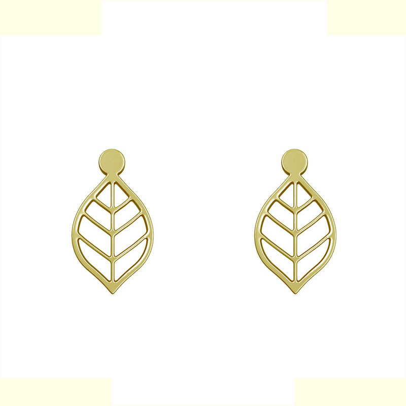 گوشواره طلا 18 عیار زنانه مدوپد مدل برگ کد GA1-11548