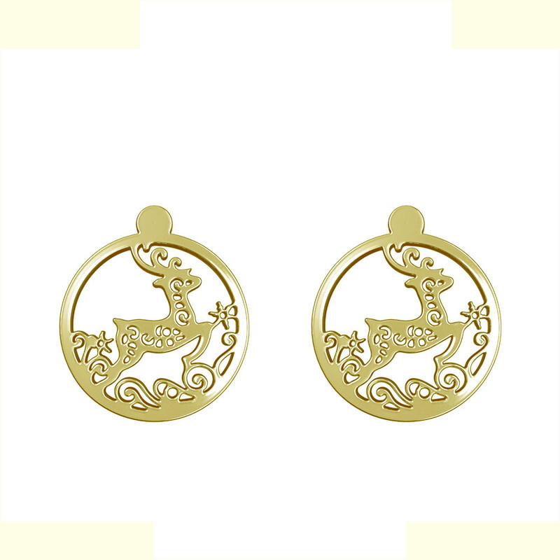 گوشواره طلا 18 عیار زنانه مدوپد مدل گوزن کد GA1-11562