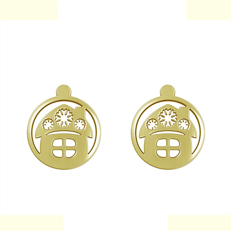 گوشواره طلا 18 عیار زنانه مدوپد مدل خانه کد GA1-11584