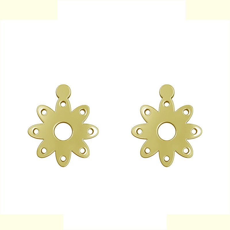 گوشواره طلا 18 عیار زنانه مدوپد مدل گل کد GA1-11617