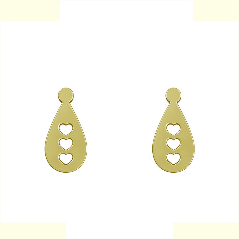 گوشواره طلا 18 عیار زنانه مدوپد مدل قلب کد GA1-11619