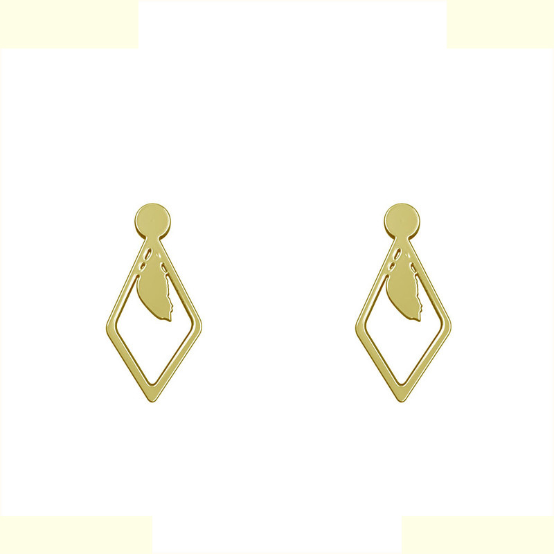 گوشواره طلا 18 عیار زنانه مدوپد مدل لوزی کد GA1-11629