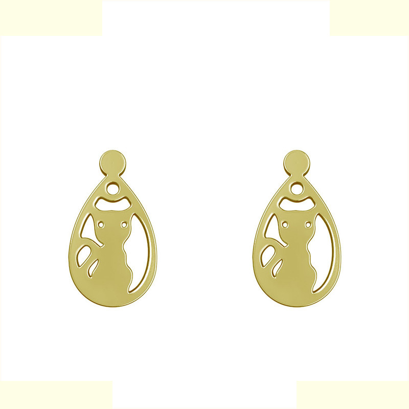 گوشواره طلا 18 عیار زنانه مدوپد مدل گربه کد GA1-11659