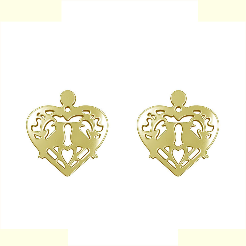 گوشواره طلا 18 عیار زنانه مدوپد مدل قلب کد GA1-11660