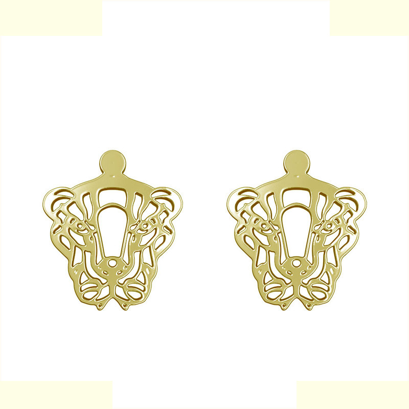 گوشواره طلا 18 عیار زنانه مدوپد مدل ببر کد GA1-11683