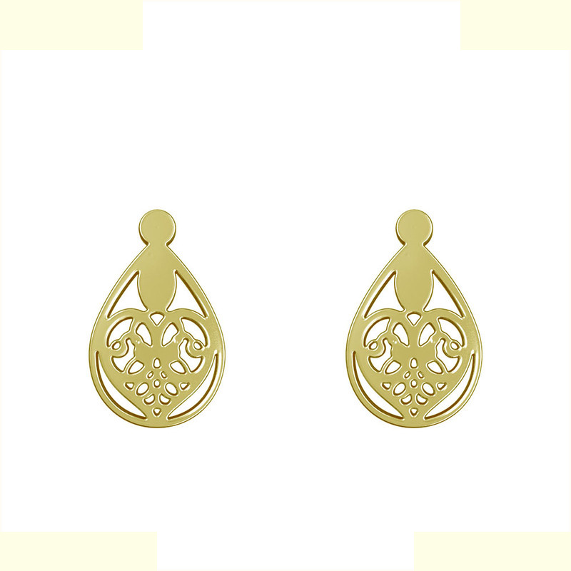 گوشواره طلا 18 عیار زنانه مدوپد مدل قلب کد GA1-11685