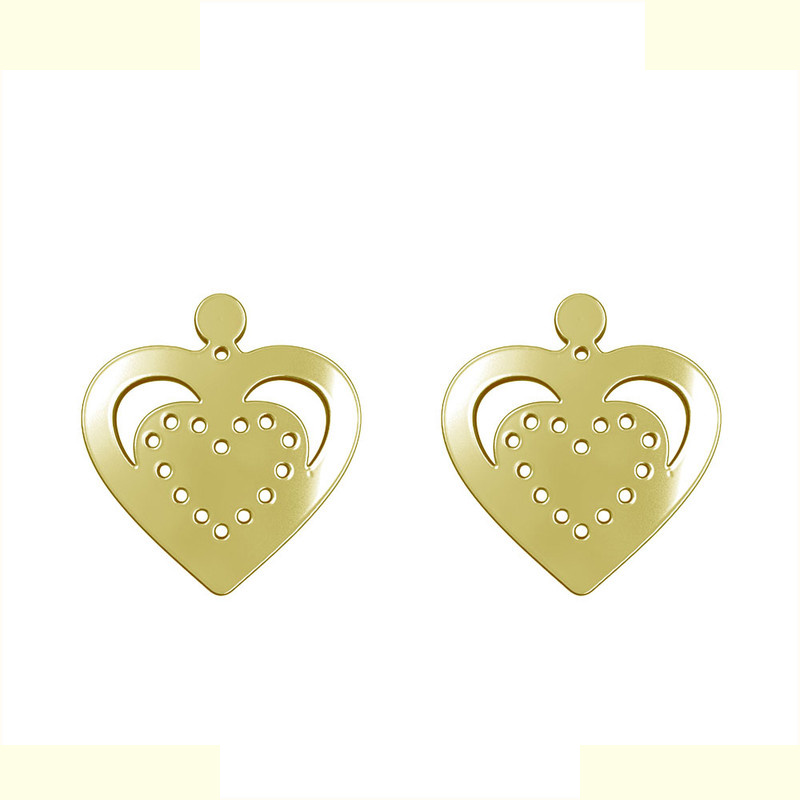 گوشواره طلا 18 عیار زنانه مدوپد مدل قلب کد GA1-11693