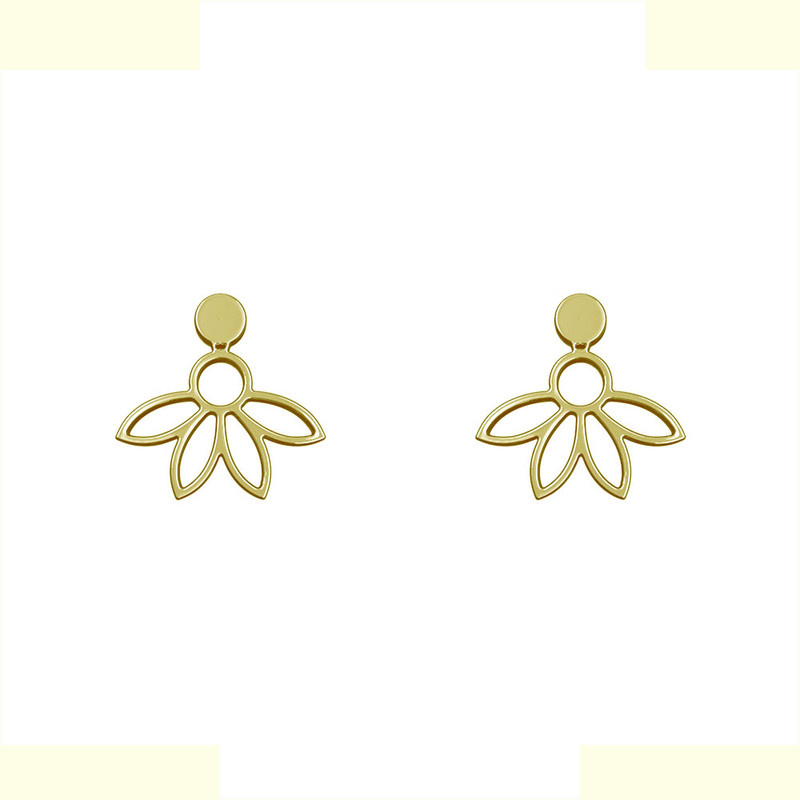 گوشواره طلا 18 عیار زنانه مدوپد مدل گل کد GA1-11698