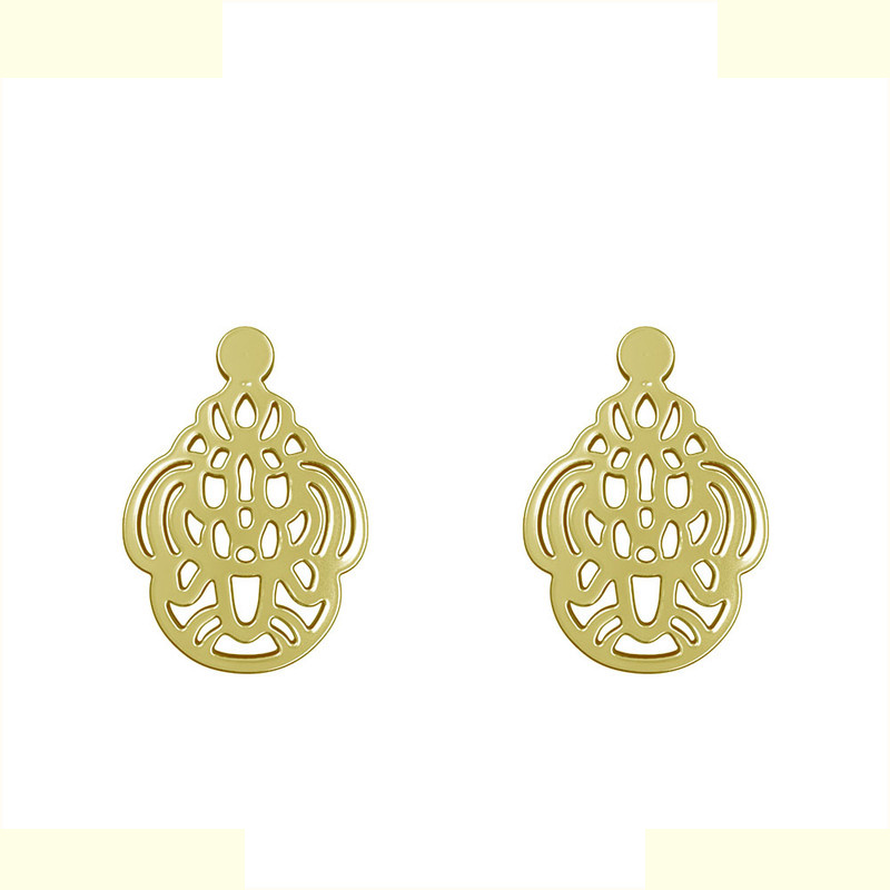 گوشواره طلا 18 عیار زنانه مدوپد مدل هندسی کد GA1-11716