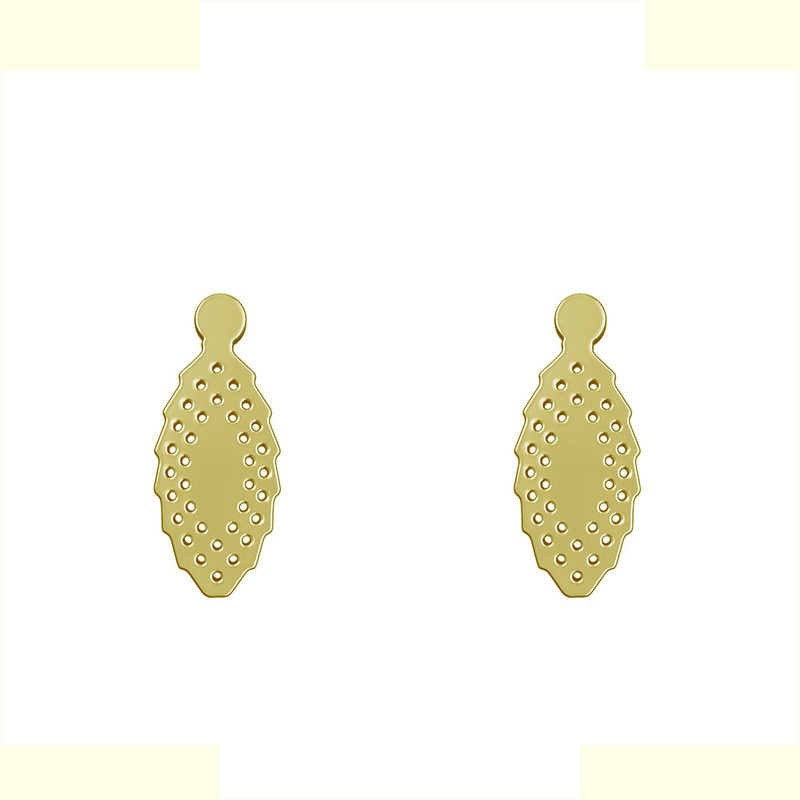 گوشواره طلا 18 عیار زنانه مدوپد مدل هندسی کد GA1-11719