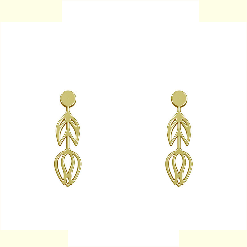 گوشواره طلا 18 عیار زنانه مدوپد مدل گل کد GA1-11724