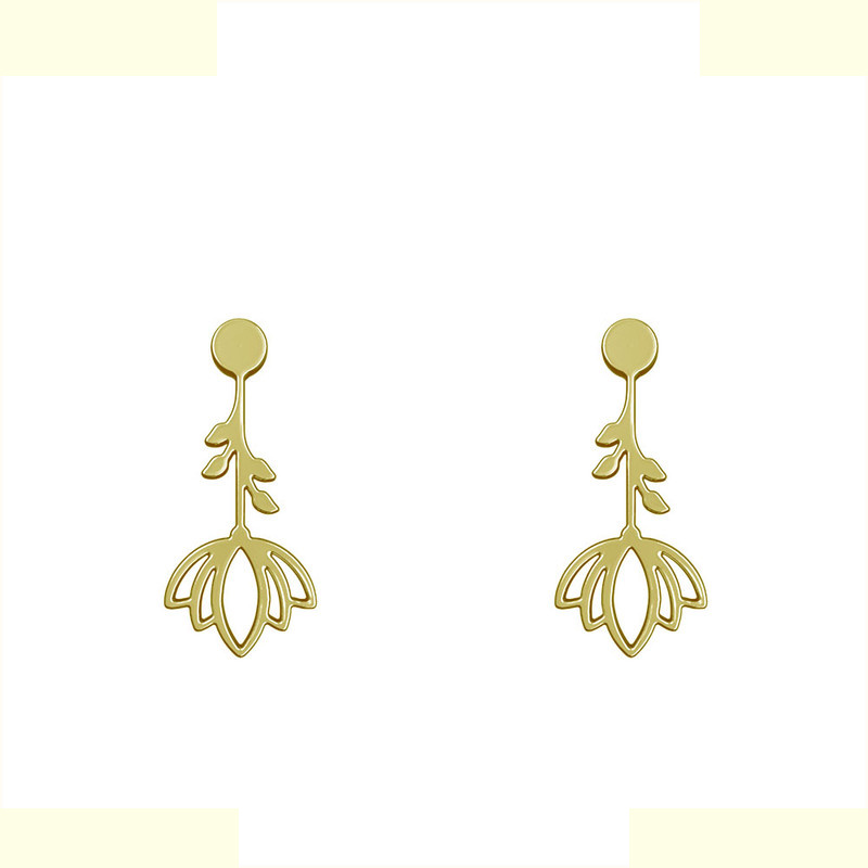 گوشواره طلا 18 عیار زنانه مدوپد مدل گل کد GA1-11725